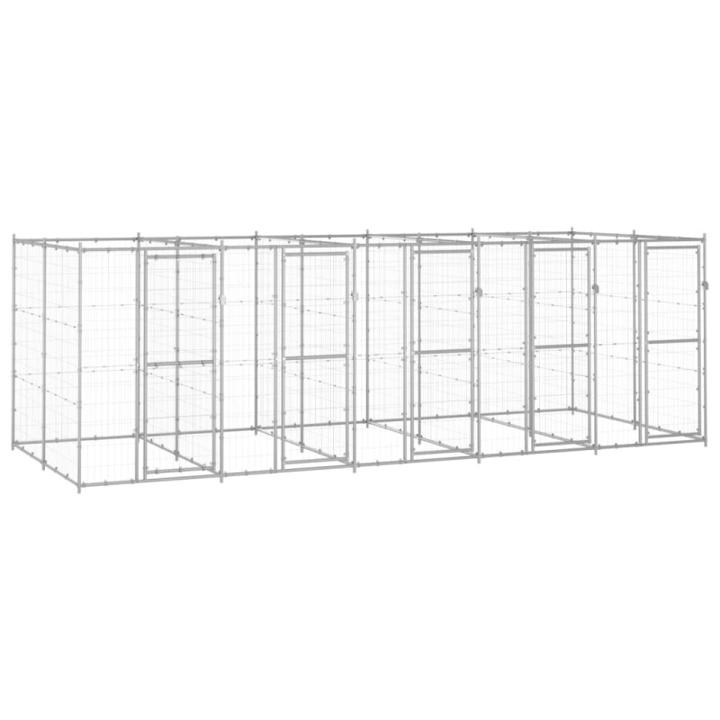 Canil de exterior 12,1 m² aço galvanizado-Canis-Home Retail