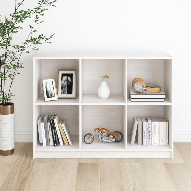 Estante 104x33x76 cm pinho maciço branco-Estantes para livros-Home Retail