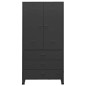 Roupeiro industrial 90x50x180 cm metal preto