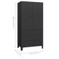 Roupeiro industrial 90x50x180 cm metal preto