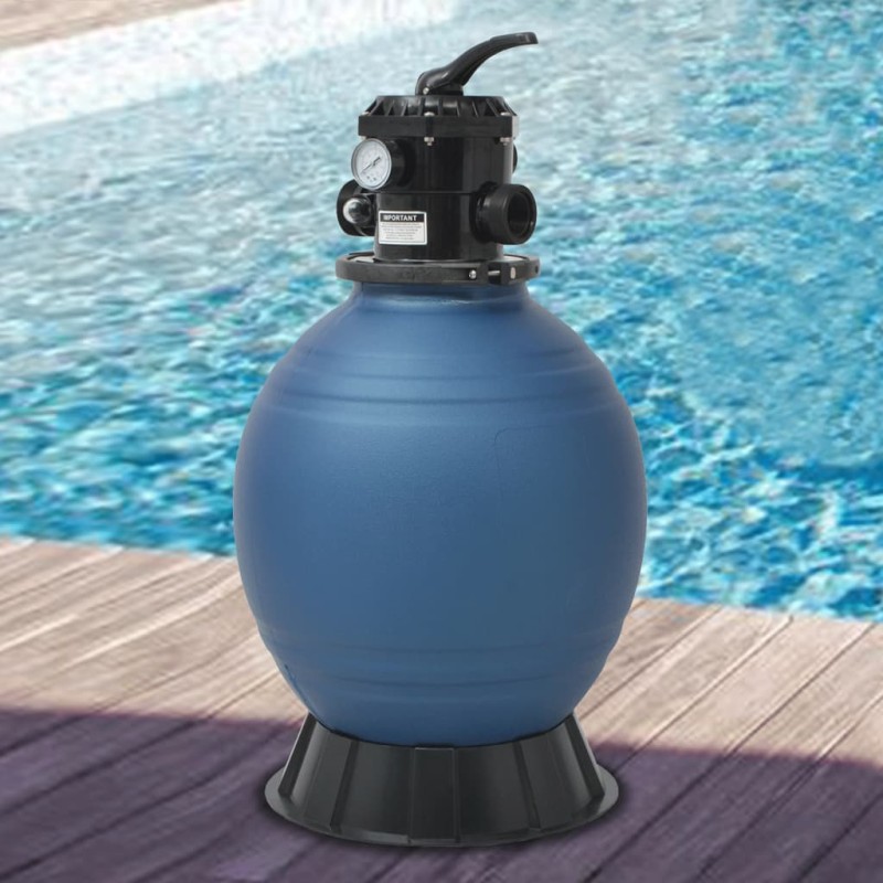 Filtro de areia p/ piscina válvula de 6 posições azul 460 mm-Filtros para piscinas e spas-Home Retail