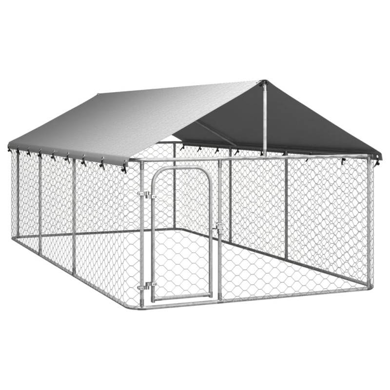 Canil de exterior com telhado 400x200x150 cm-Canis-Home Retail