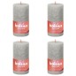 Bolsius Velas rústicas cilíndricas Shine 4pcs 130x68 mm cinzento areia