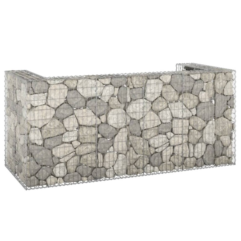 Muro gabião p/ caixotes do lixo aço galvanizado 254x100x110 cm-Estruturas para contentores de lixo-Home Retail