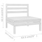 3 pcs conjunto lounge de jardim pinho maciço branco