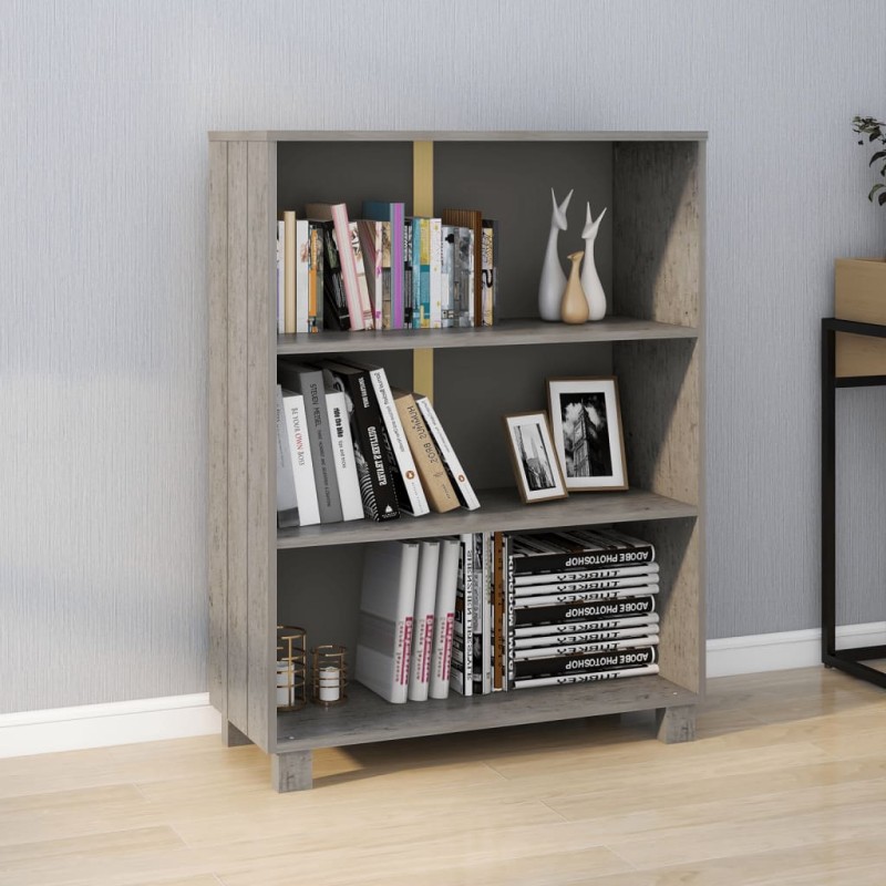 Estante HAMAR 85x35x112 cm pinho maciço cinza-claro-Estantes para livros-Home Retail