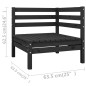 4 pcs conjunto lounge de jardim pinho maciço preto