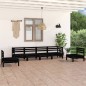 6 pcs conjunto lounge de jardim pinho maciço preto