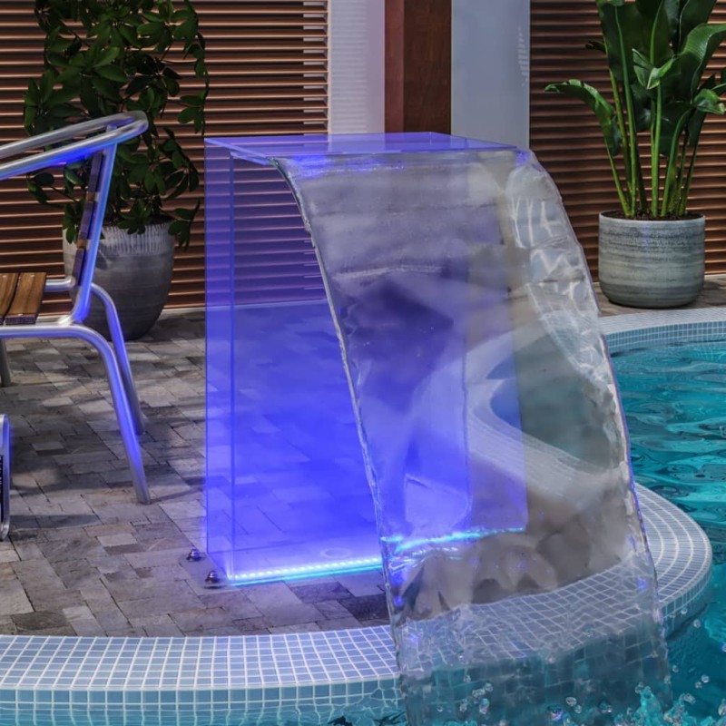 Fonte de piscina com luzes LED RGB 51 cm acrílico-Fontes artificiais-Home Retail