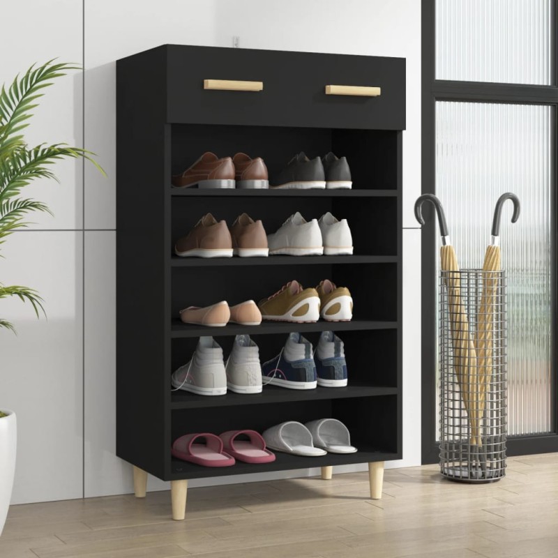 Sapateira 60x35x105 cm derivados de madeira preto-Sapateiras e organizadores-Home Retail