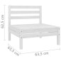 4 pcs conjunto lounge de jardim pinho maciço branco