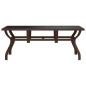 Mesa de jardim 180x80x70 cm aço e vidro castanho/preto