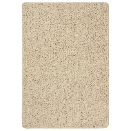 Tapete shaggy 120x170 cm antiderrapante cor creme