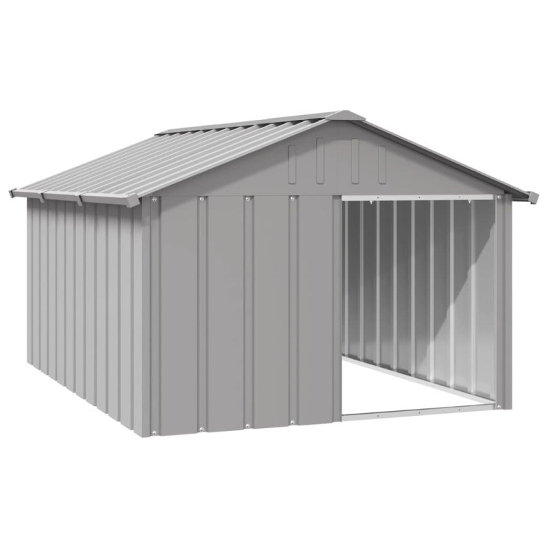 Casota para cães 116,5x153x81,5 cm aço galvanizado cinzento-Casotas para cães-Home Retail