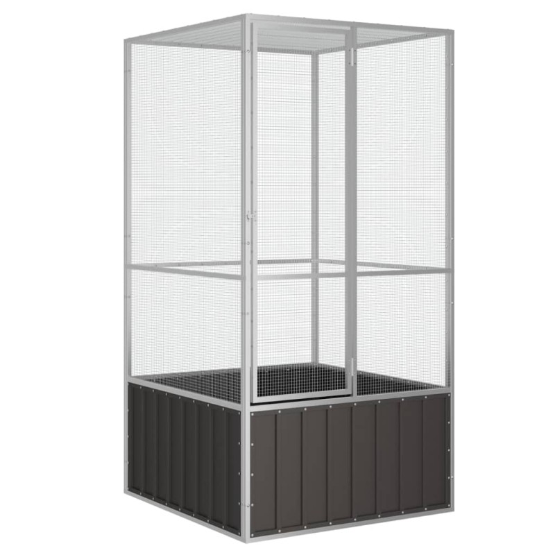 Gaiola p/ pássaros 111x107x211,5 cm aço galvanizado antracite-Gaiolas e poleiros para pássaros-Home Retail