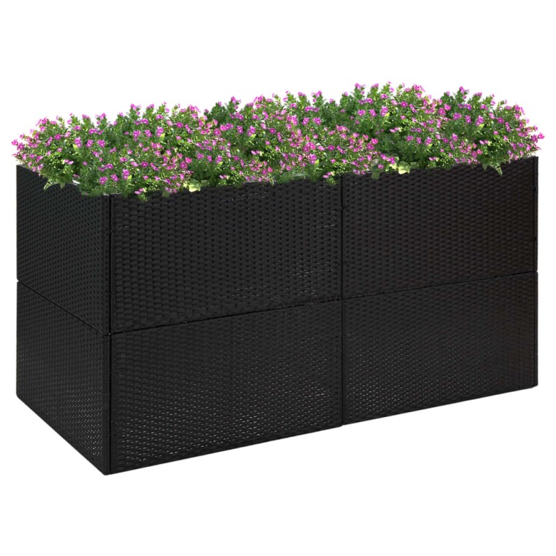 Vaso/floreira de jardim 157x80x80 cm vime PE preto-Vasos e floreiras-Home Retail