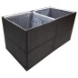 Vaso/floreira de jardim 157x80x80 cm vime PE preto