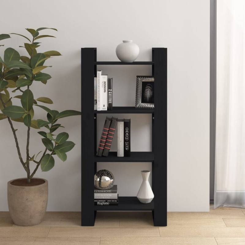 Estante/divisória 60x35x125 cm madeira maciça preto-Estantes para livros-Home Retail