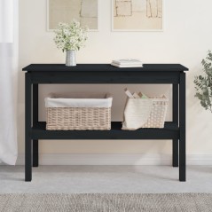 Mesa consola 110x40x75 cm madeira de pinho maciça preto