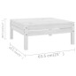 11 pcs conjunto lounge de jardim pinho maciço branco