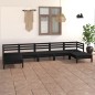 7 pcs conjunto lounge de jardim pinho maciço preto