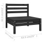 12 pcs conjunto lounge de jardim pinho maciço preto