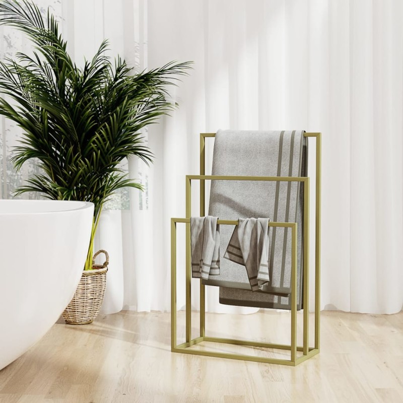 Toalheiro de pé 48x24x79 cm ferro dourado-Porta-toalhas e suportes para toalhas-Home Retail