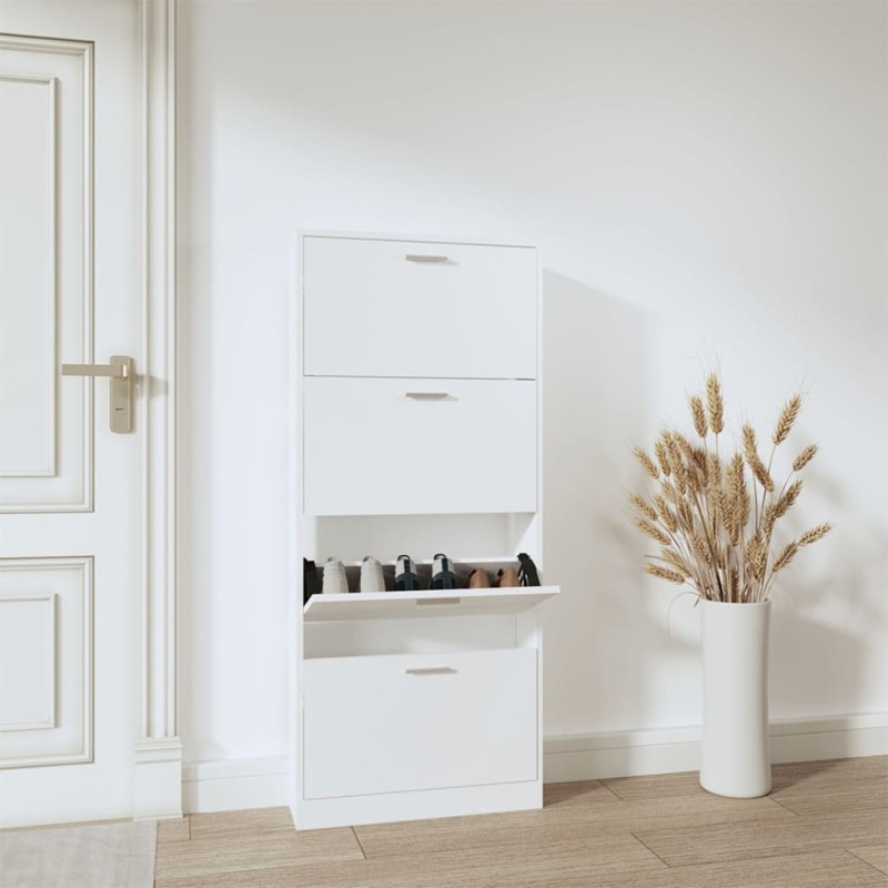 Sapateira 59x17x150 cm derivados de madeira branco-Sapateiras e organizadores-Home Retail