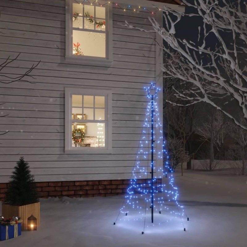 Árvore de Natal com espigão 200 luzes LED 180 cm azul-Árvores de Natal-Home Retail