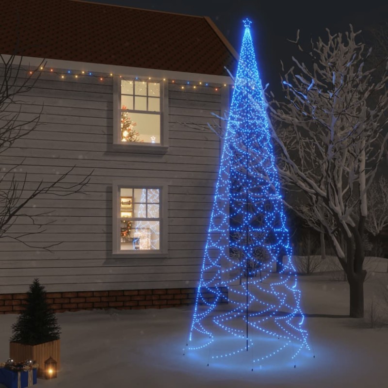 Árvore de Natal com espigão 3000 luzes LED 800 cm azul-Árvores de Natal-Home Retail