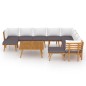 12 pcs conjunto lounge de jardim c/ almofadões acácia maciça