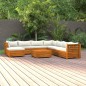 9 pcs conjunto lounge de jardim c/ almofadões acácia maciça