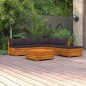 6 pcs conjunto lounge de jardim c/ almofadões acácia maciça