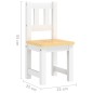 3 pcs conjunto mesa e cadeiras infantil MDF branco e bege