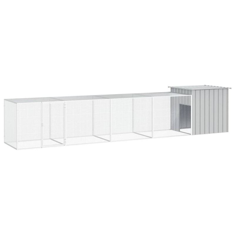 Galinheiro 500x91x100 cm aço galvanizado cinzento-Casotas e gaiolas para animais pequenos-Home Retail