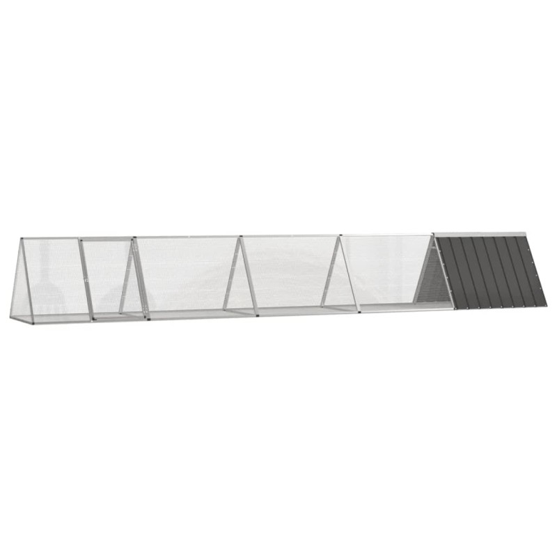 Gaiola p/ coelhos 504,5x80,5x71 cm aço galvanizado antracite-Casotas e gaiolas para animais pequenos-Home Retail