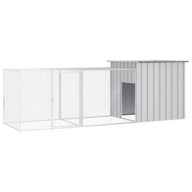 Galinheiro 300x91x100 cm aço galvanizado cinzento-Casotas e gaiolas para animais pequenos-Home Retail