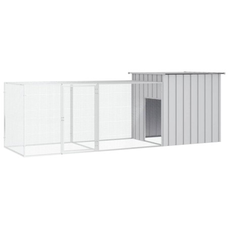 Galinheiro 300x91x100 cm aço galvanizado cinzento