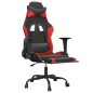 Cadeira gaming massagem + apoio pés couro artif. preto/vermelho