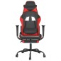 Cadeira gaming massagem + apoio pés couro artif. preto/vermelho