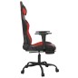 Cadeira gaming massagem + apoio pés couro artif. preto/vermelho