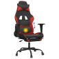 Cadeira gaming massagem + apoio pés couro artif. preto/vermelho