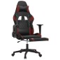 Cadeira gaming massagem + apoio couro art. preto/vermelho tinto