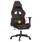 Cadeira gaming massagem + apoio couro art. preto/vermelho tinto