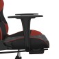 Cadeira gaming massagem + apoio couro art. preto/vermelho tinto