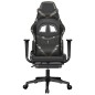 Cadeira gaming massagens apoio pés couro artif preto/camuflagem