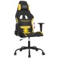 Cadeira gaming de massagens tecido preto e amarelo