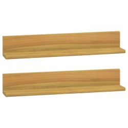 Prateleiras de parede 2 pcs 60x10x10 cm madeira de teca maciça