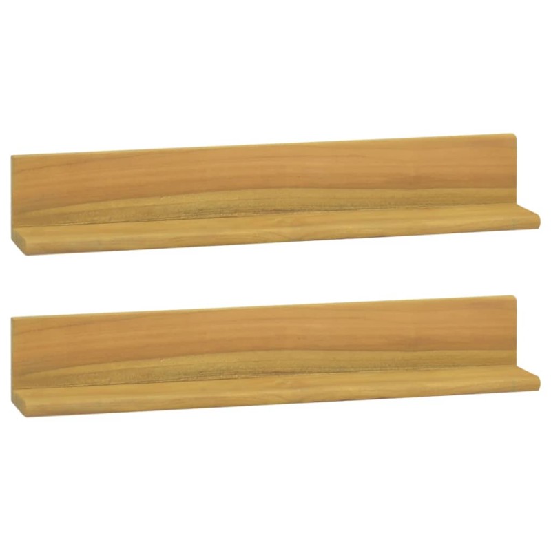 Prateleiras de parede 2 pcs 60x10x10 cm madeira de teca maciça-Prateleiras-Home Retail