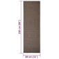 Tapete sisal natural 80x250 cm castanho